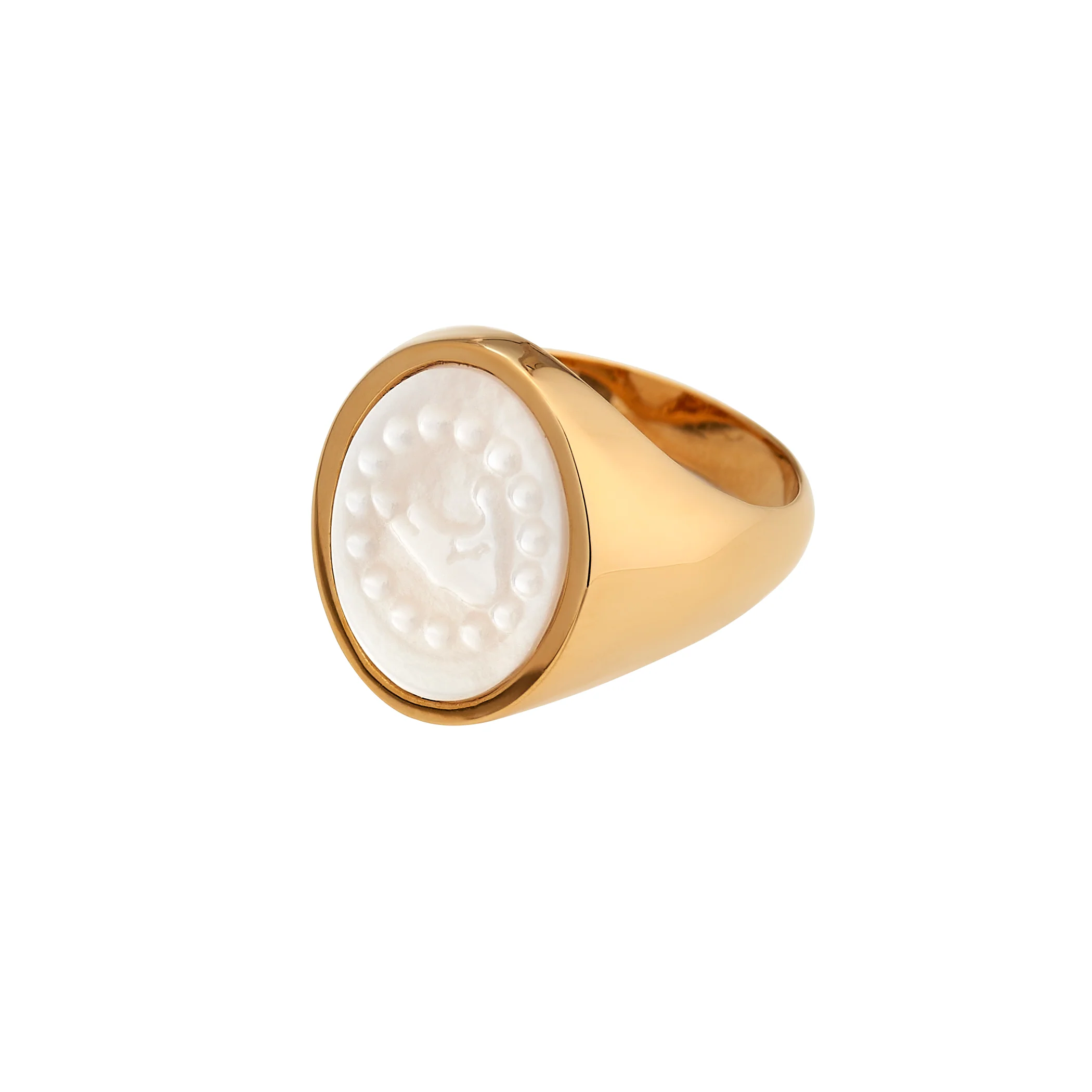 18k Nantucket Crest Pinky Ring - Image 2