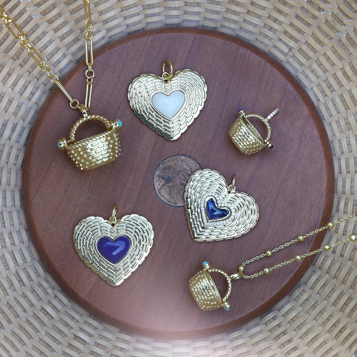 Basketweave Heart Charm - Ivory - Image 4