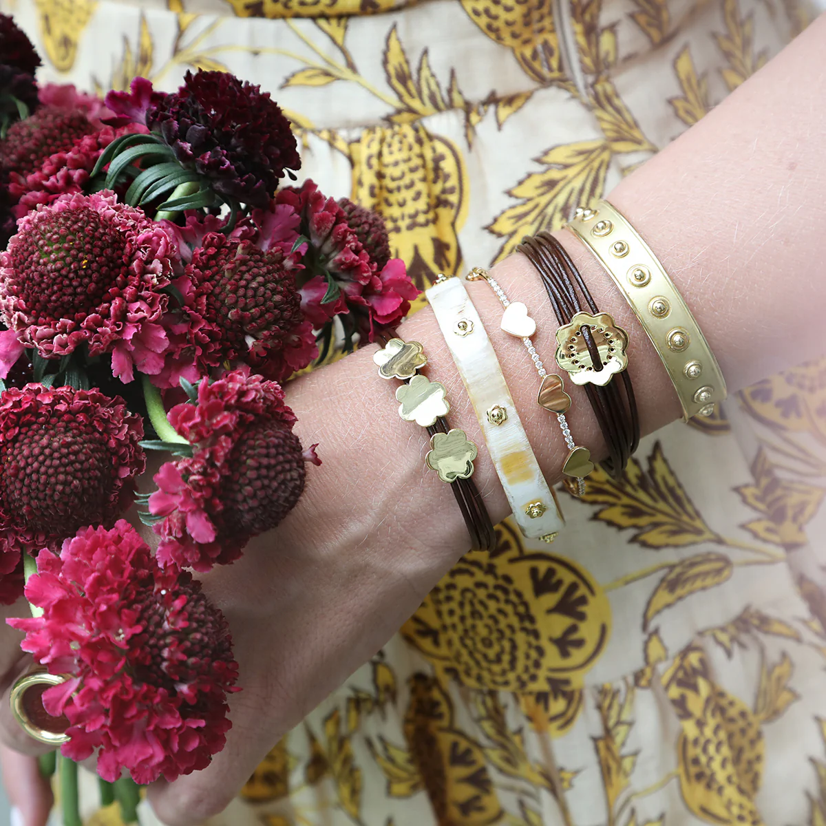Chocolate Maya Triple Bracelet - Image 3