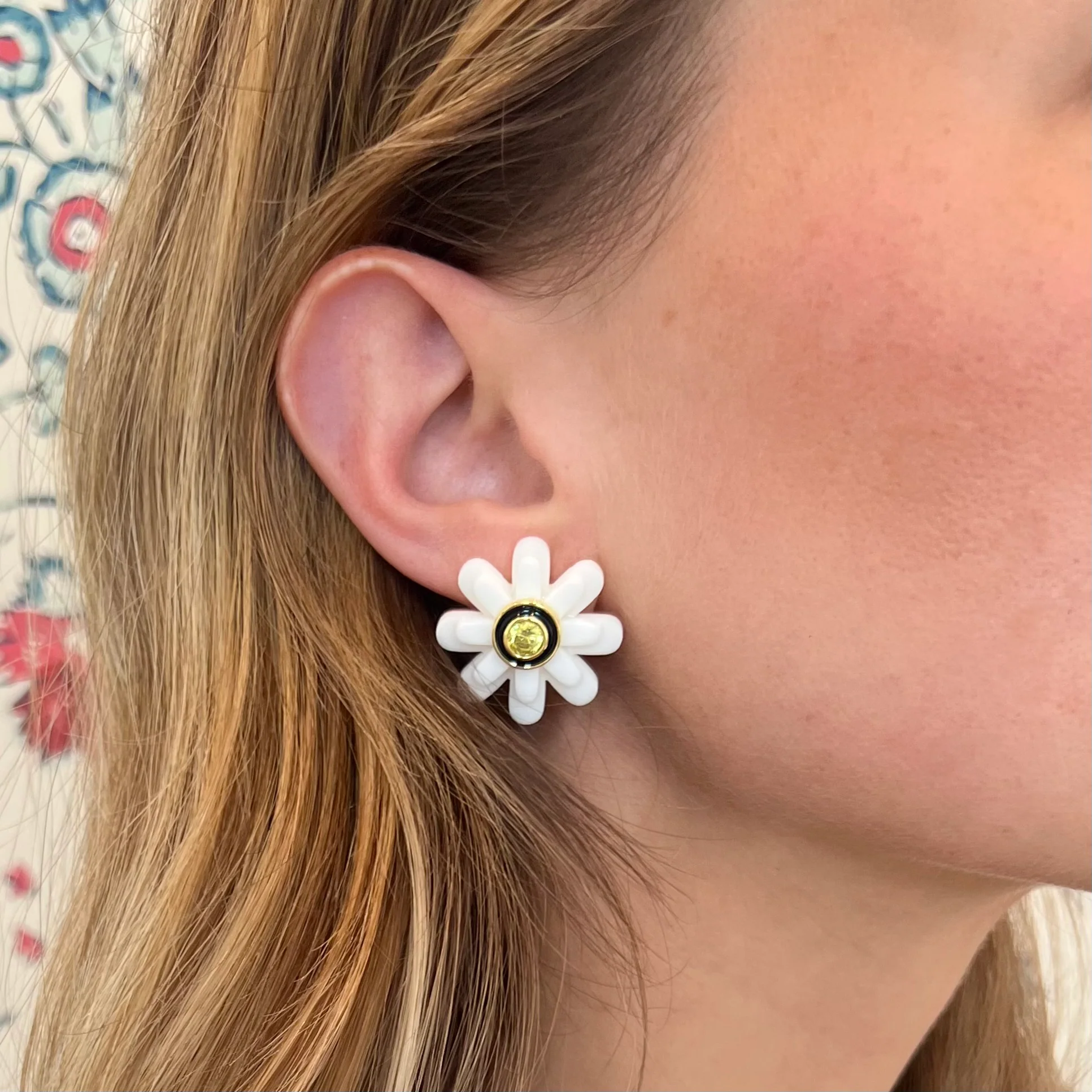 Daisy Stacked Stud - Black - Image 5