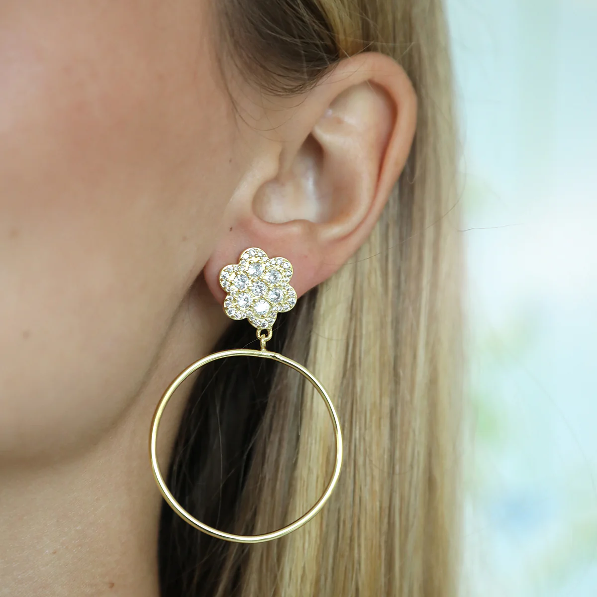 Delphine Pave Hoop - Image 3