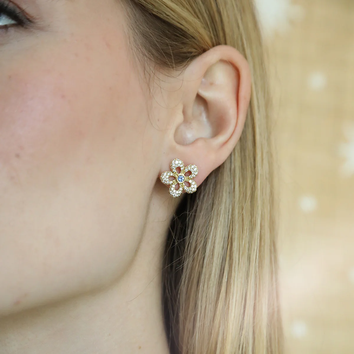 Diamond Gemma Stud - Sapphire - Image 2