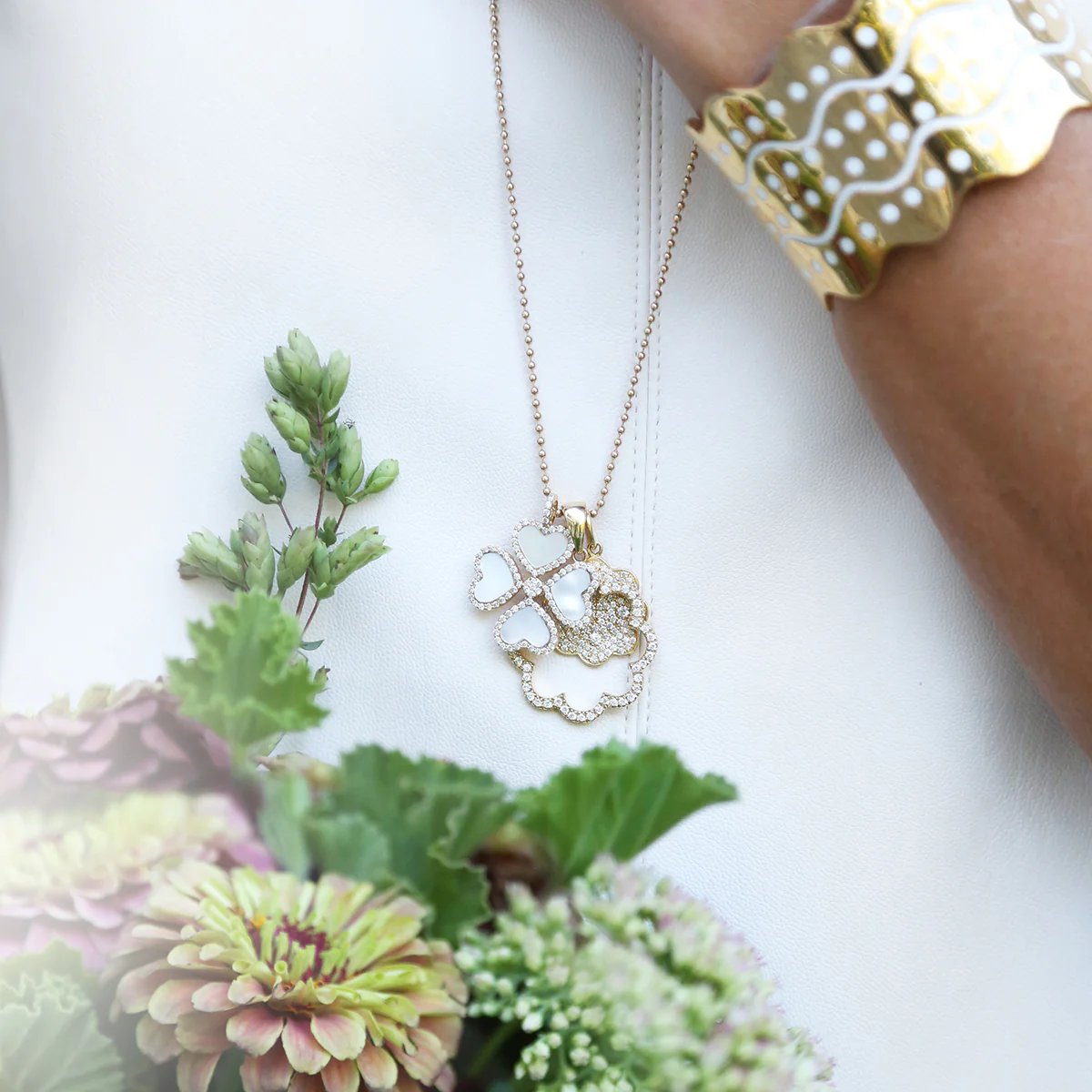 Diamond Heart Clover - MOP - Image 3