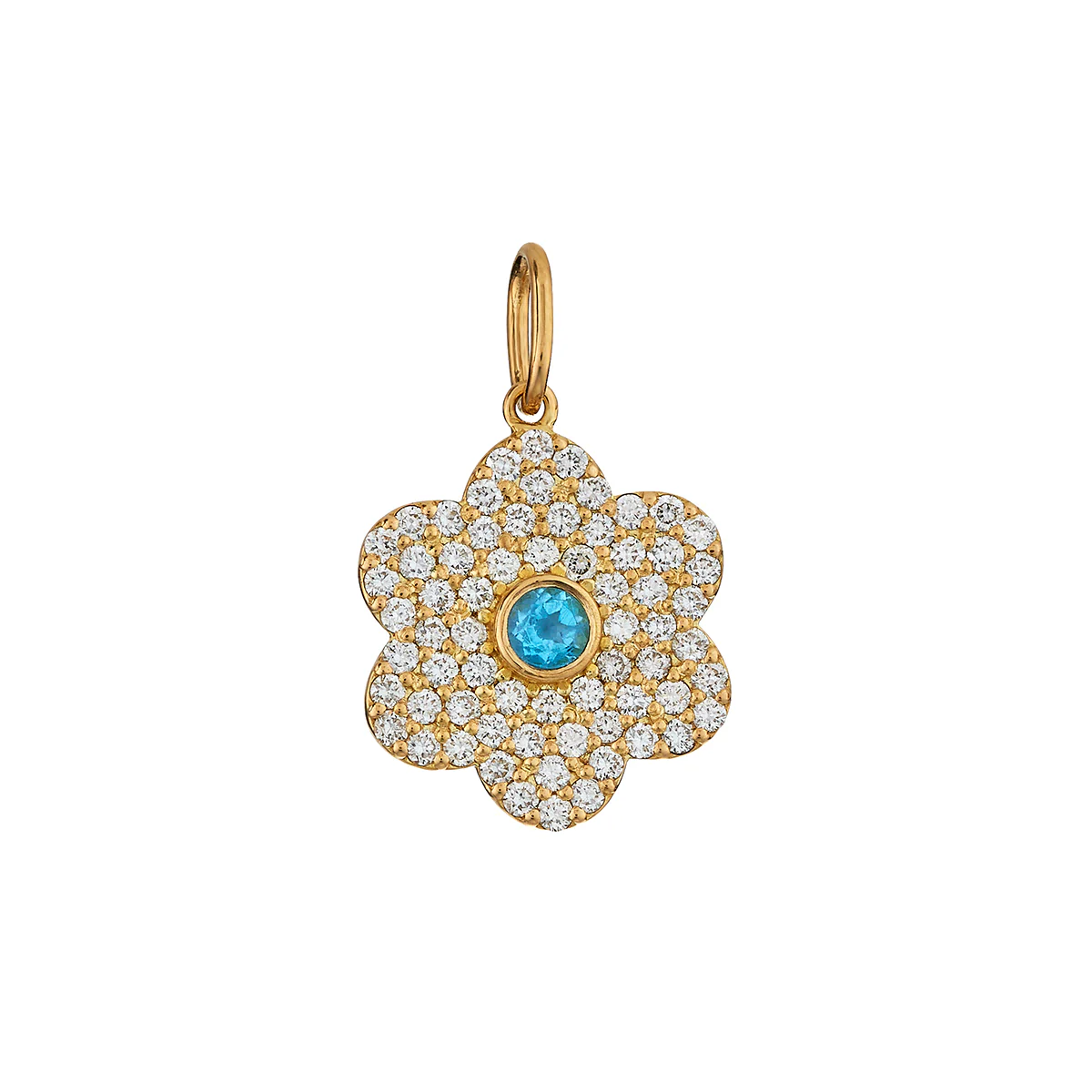 Diamond Petal Charm - Aqua