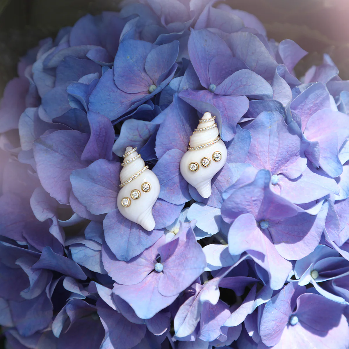 Diamond Seashell Studs - Image 2
