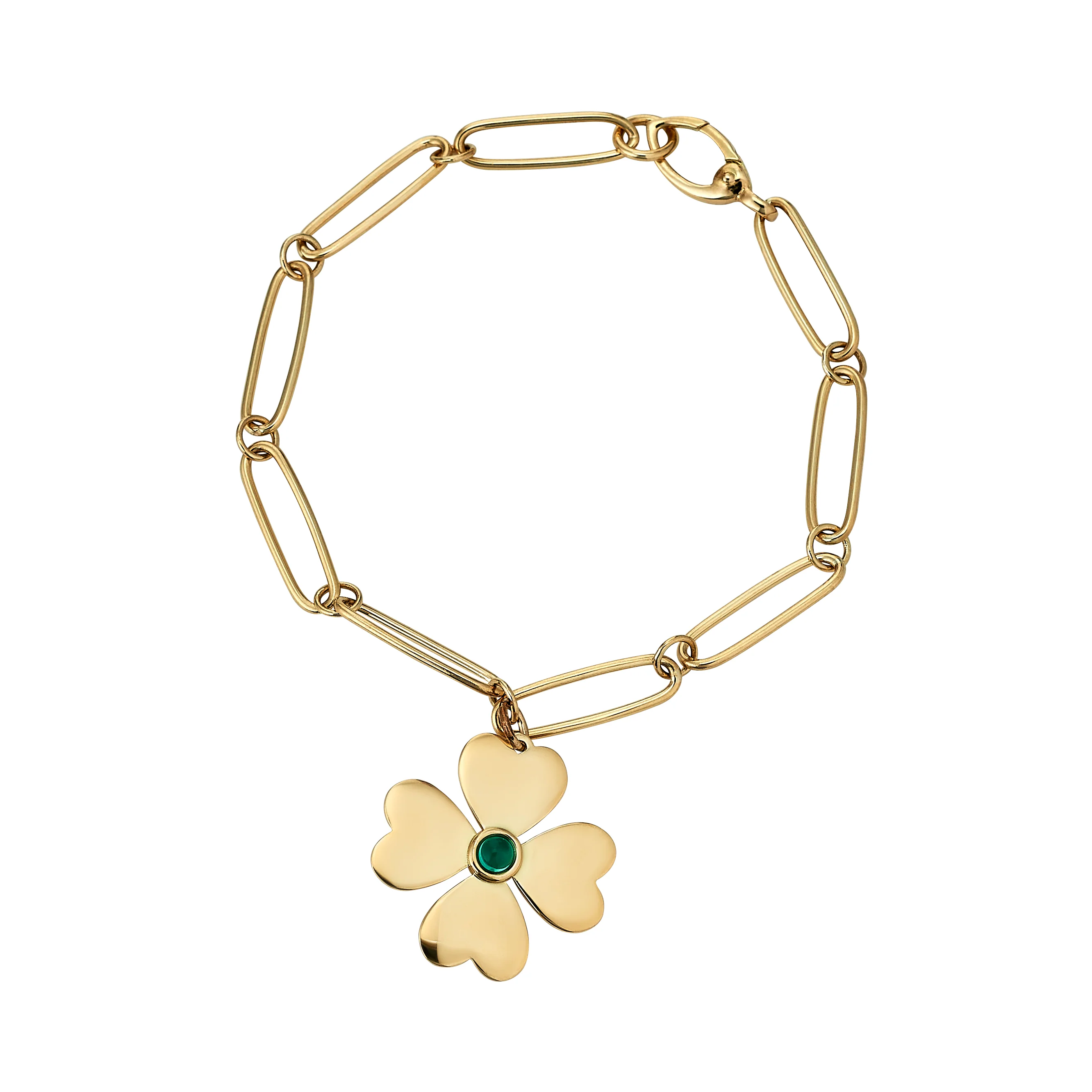 Emerald Clover Link Bracelet