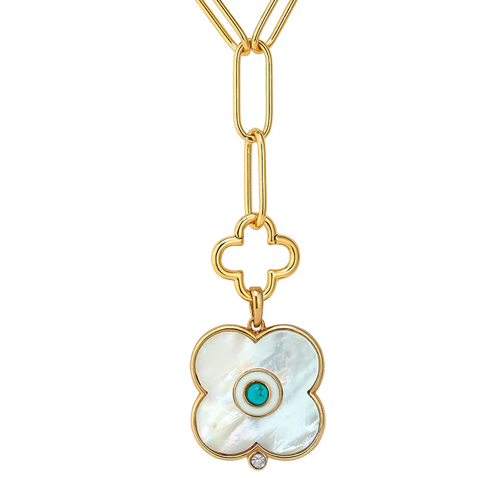 Mother of Pearl Evil Eye Charm LG - MOP/TQ - Image 6