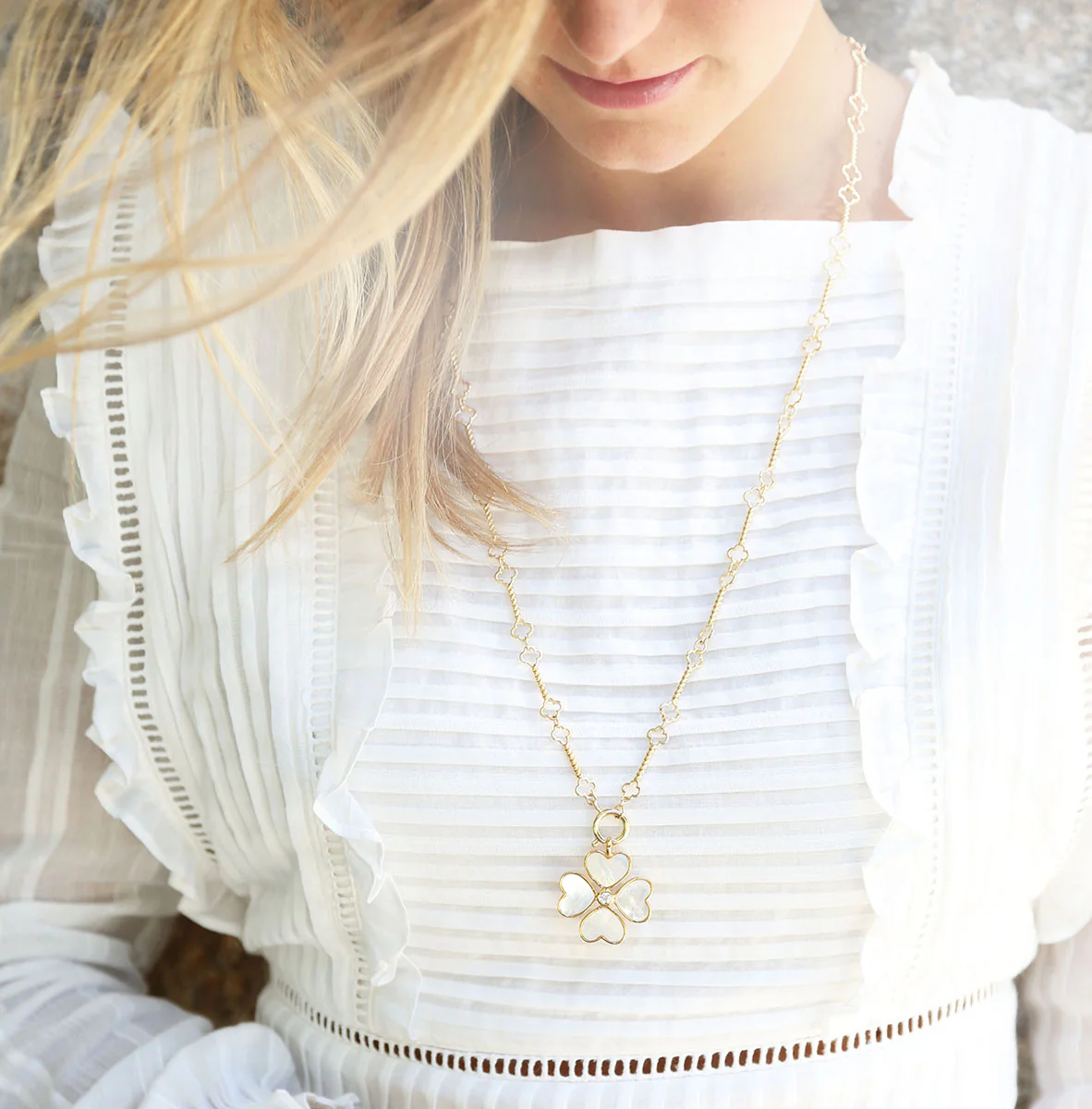 Heart Clover Charm + Quatrefoil Chain - Image 2