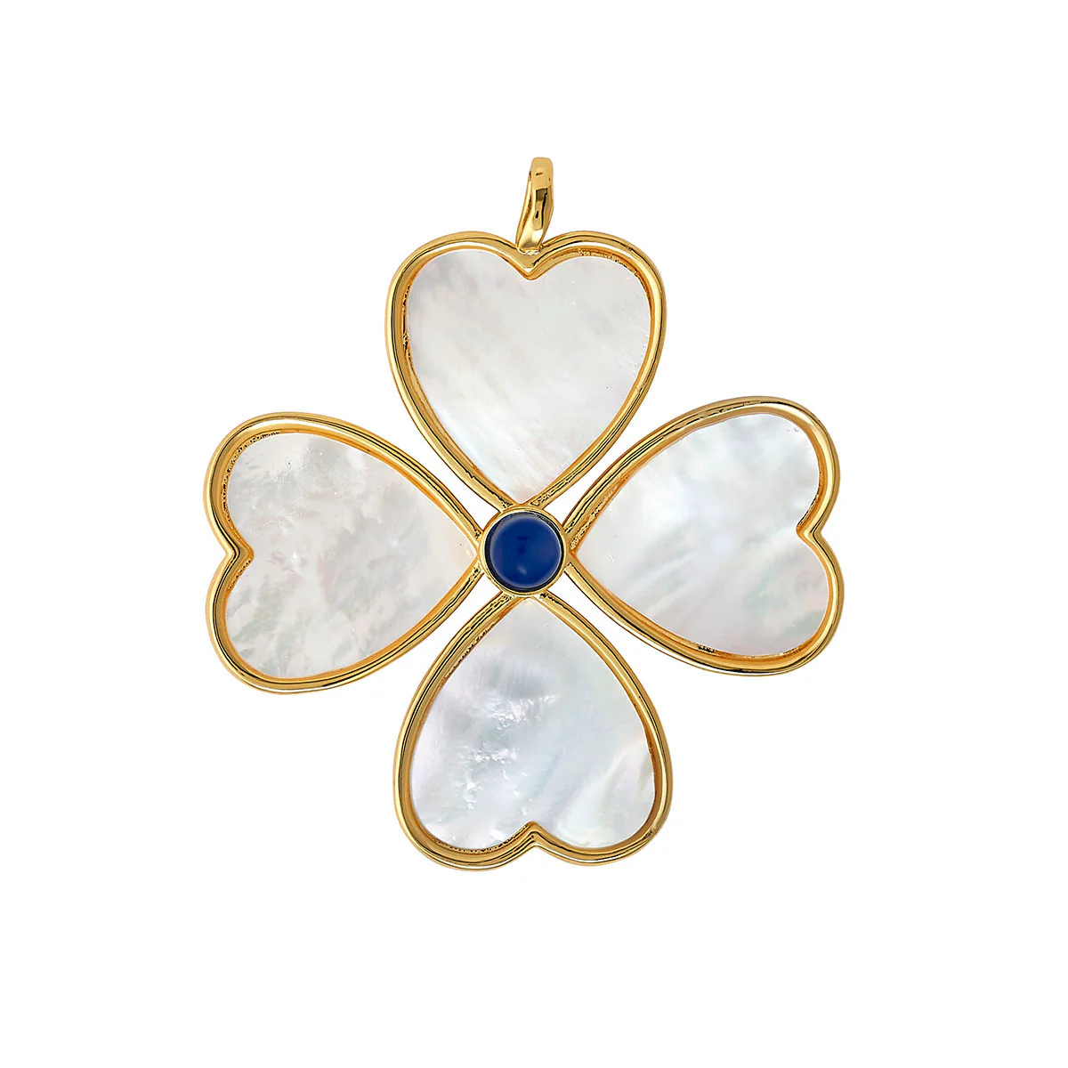 Heart Clover Pendant Lapis
