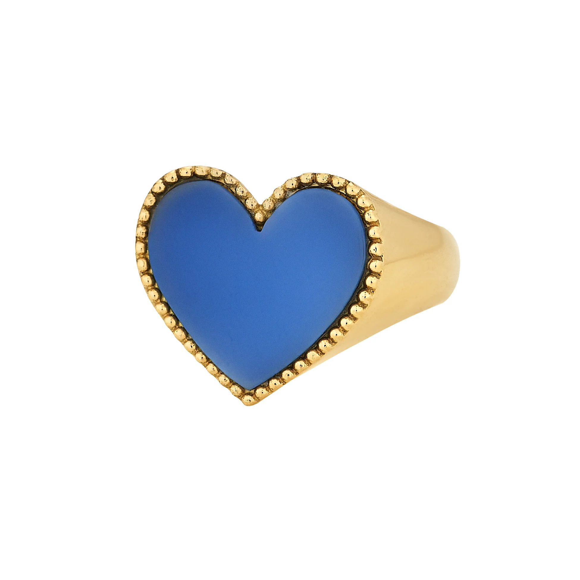Heart Pinky Ring - Bi Color Agate