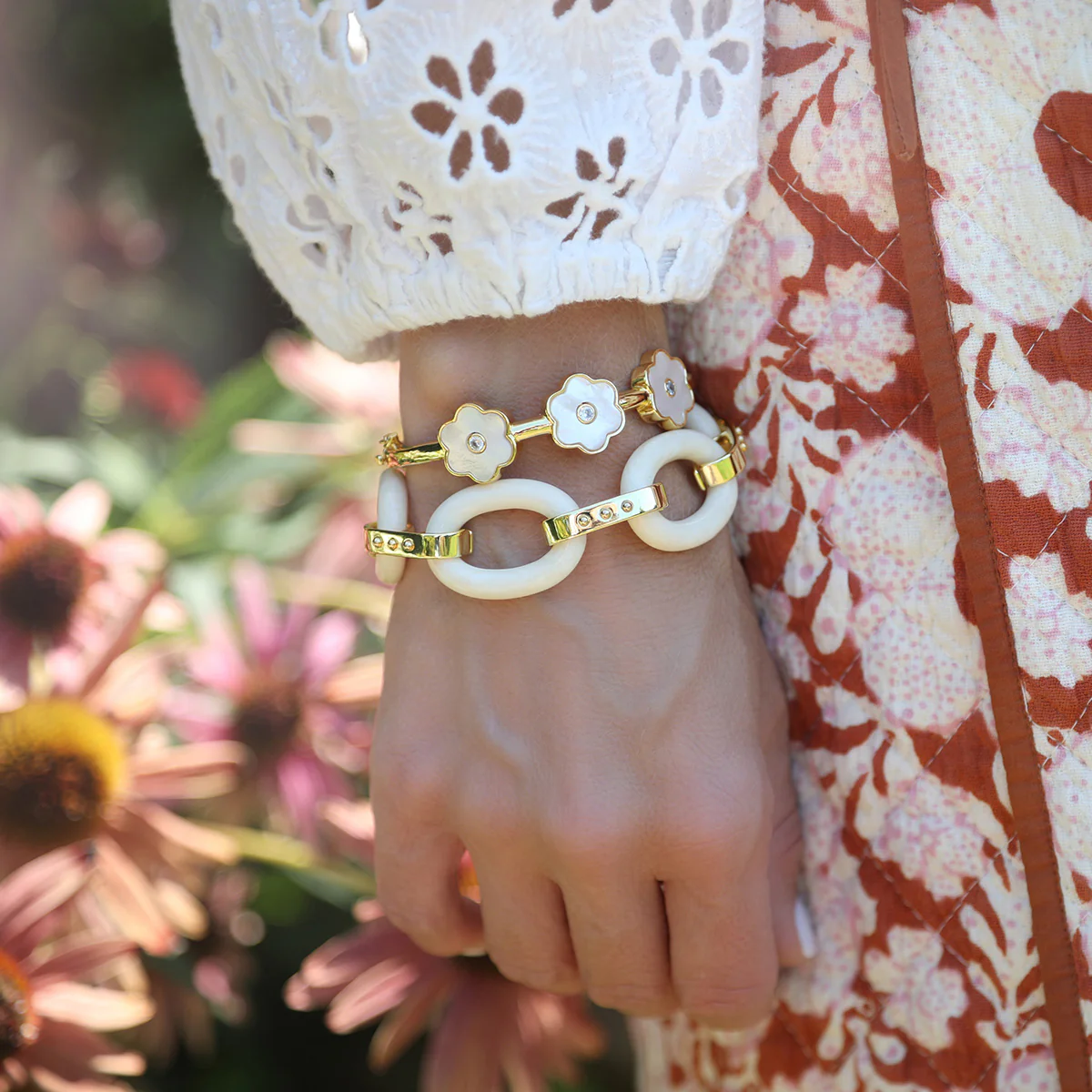 Ivory Link Bracelet - Gold - Image 7