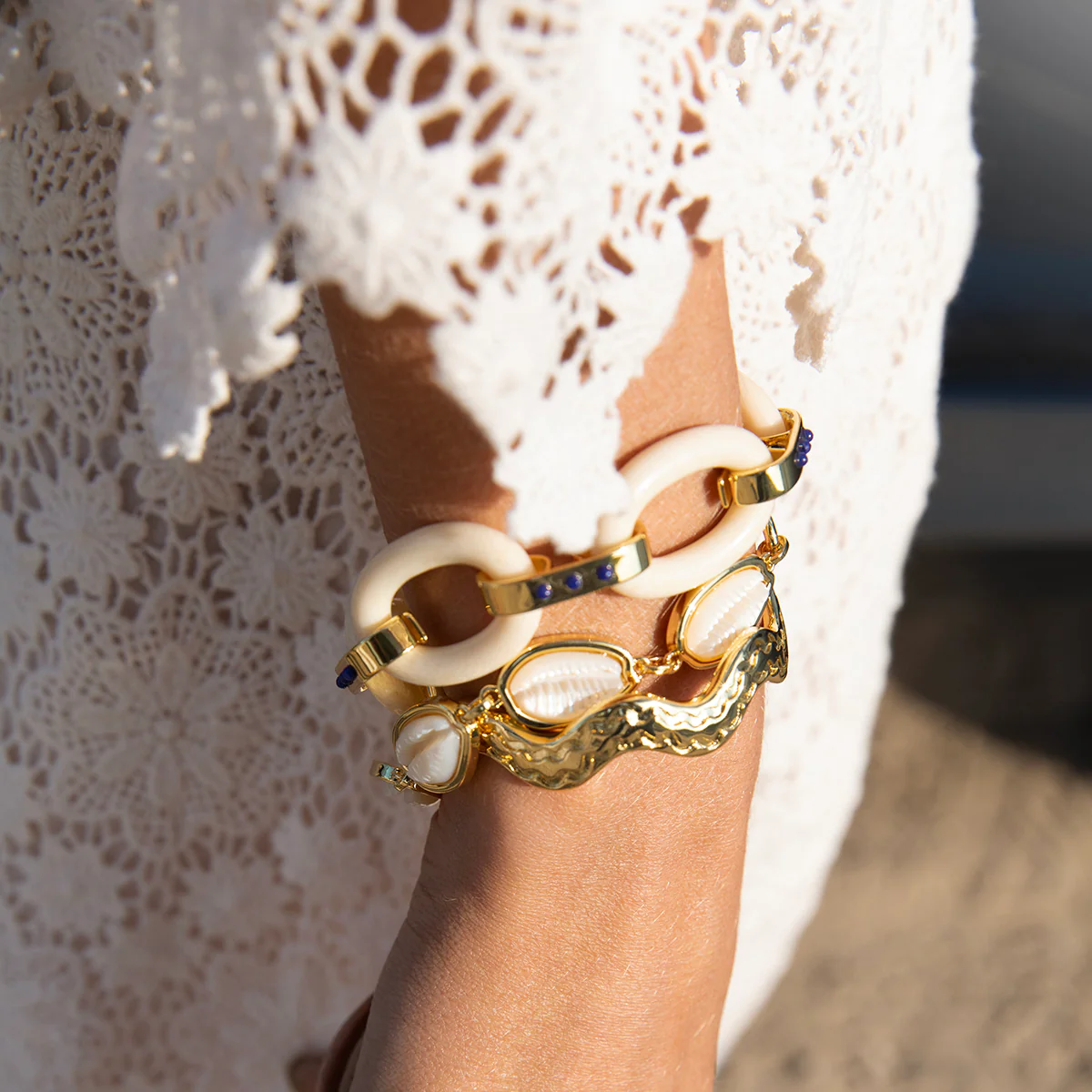 Ivory Link Bracelet - Lapis - Image 2