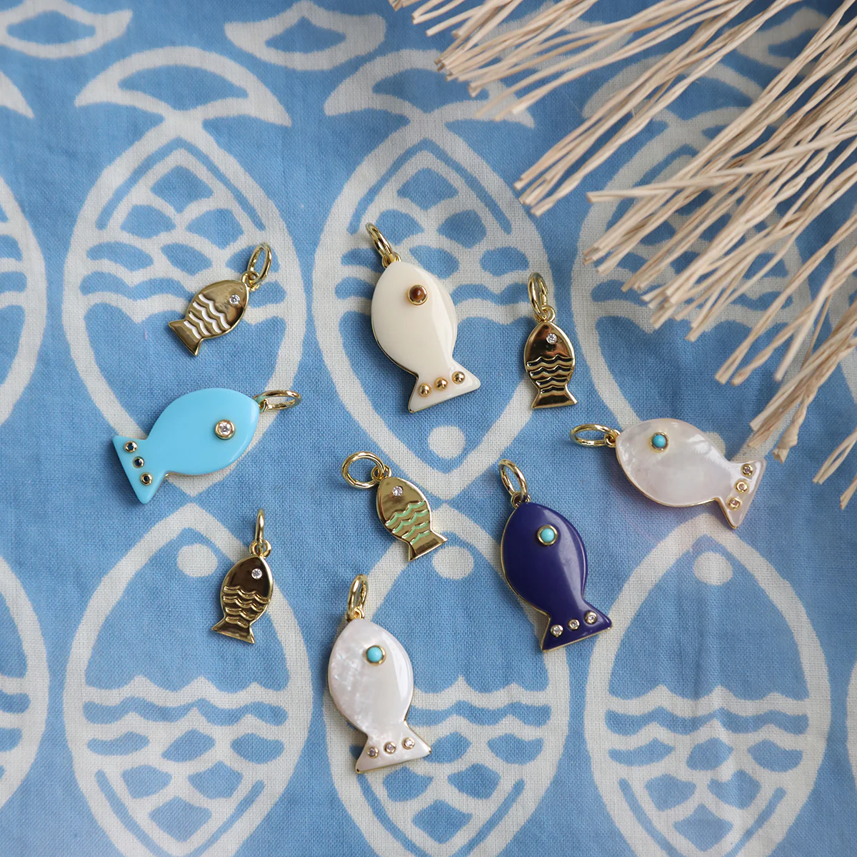Mini Fish Charm - Navy - Image 3
