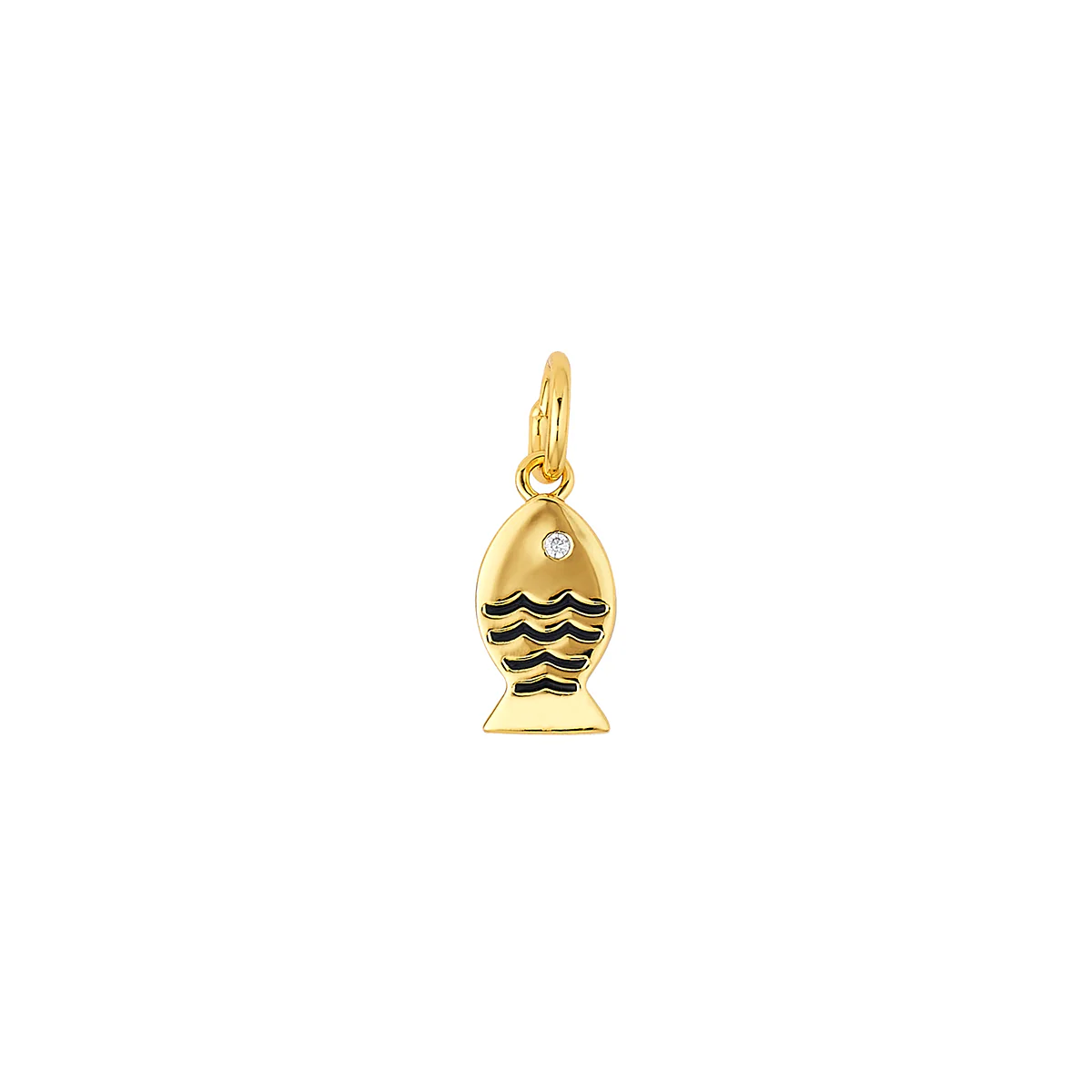 Mini Navy Fish Charm Necklace - Image 2