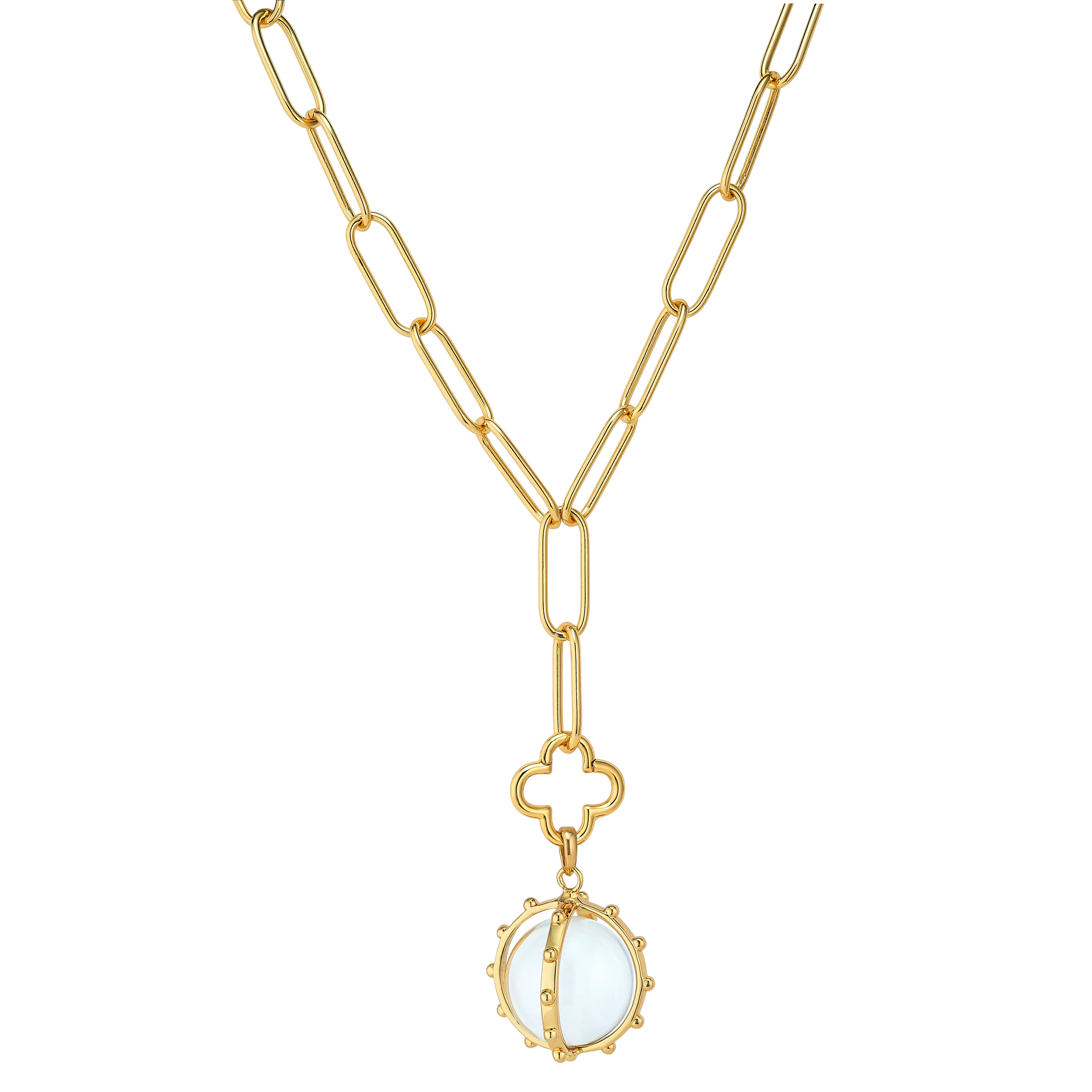 Mini Oxford Charm + Clover Lariat