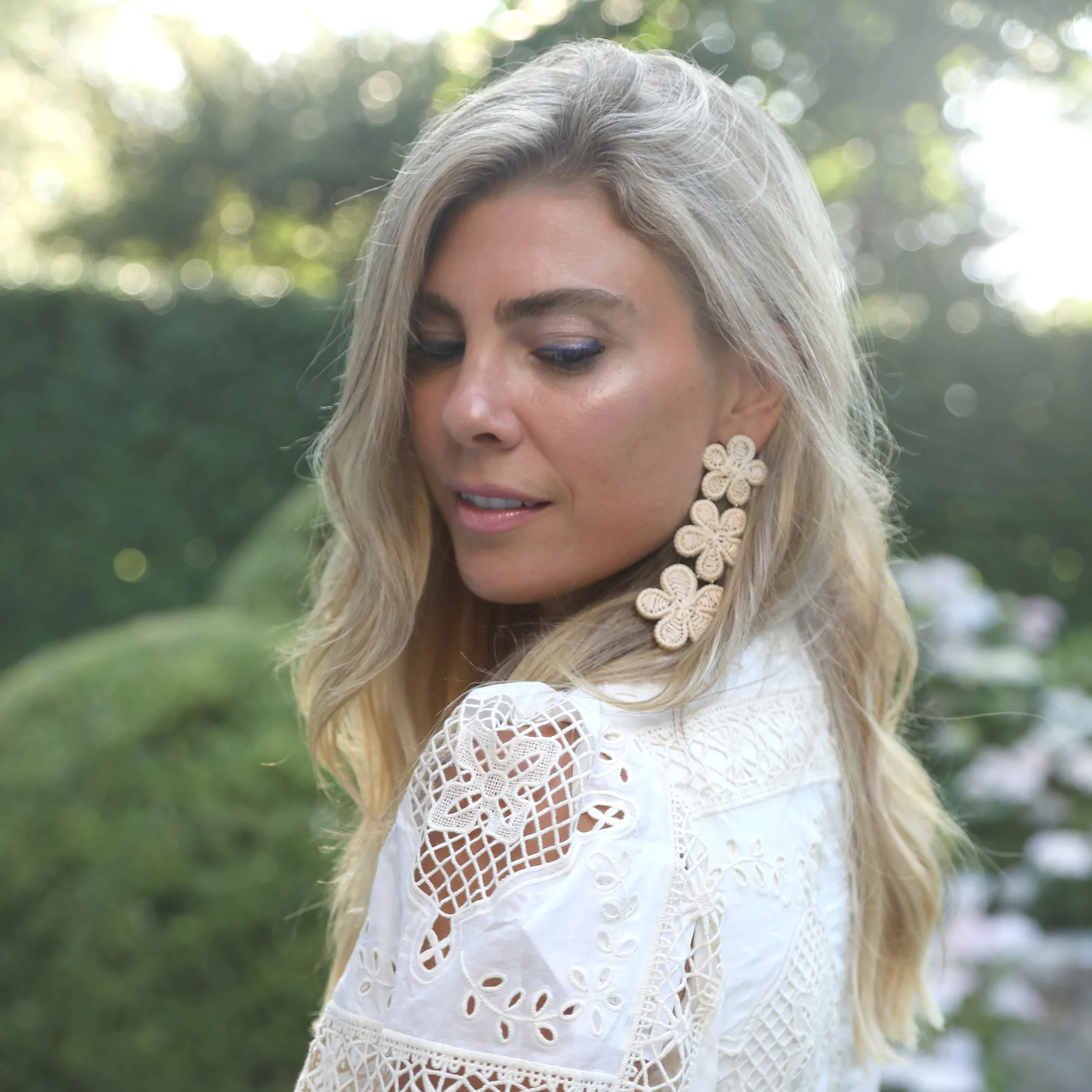 Natural Rattan Flower Earring - Image 3