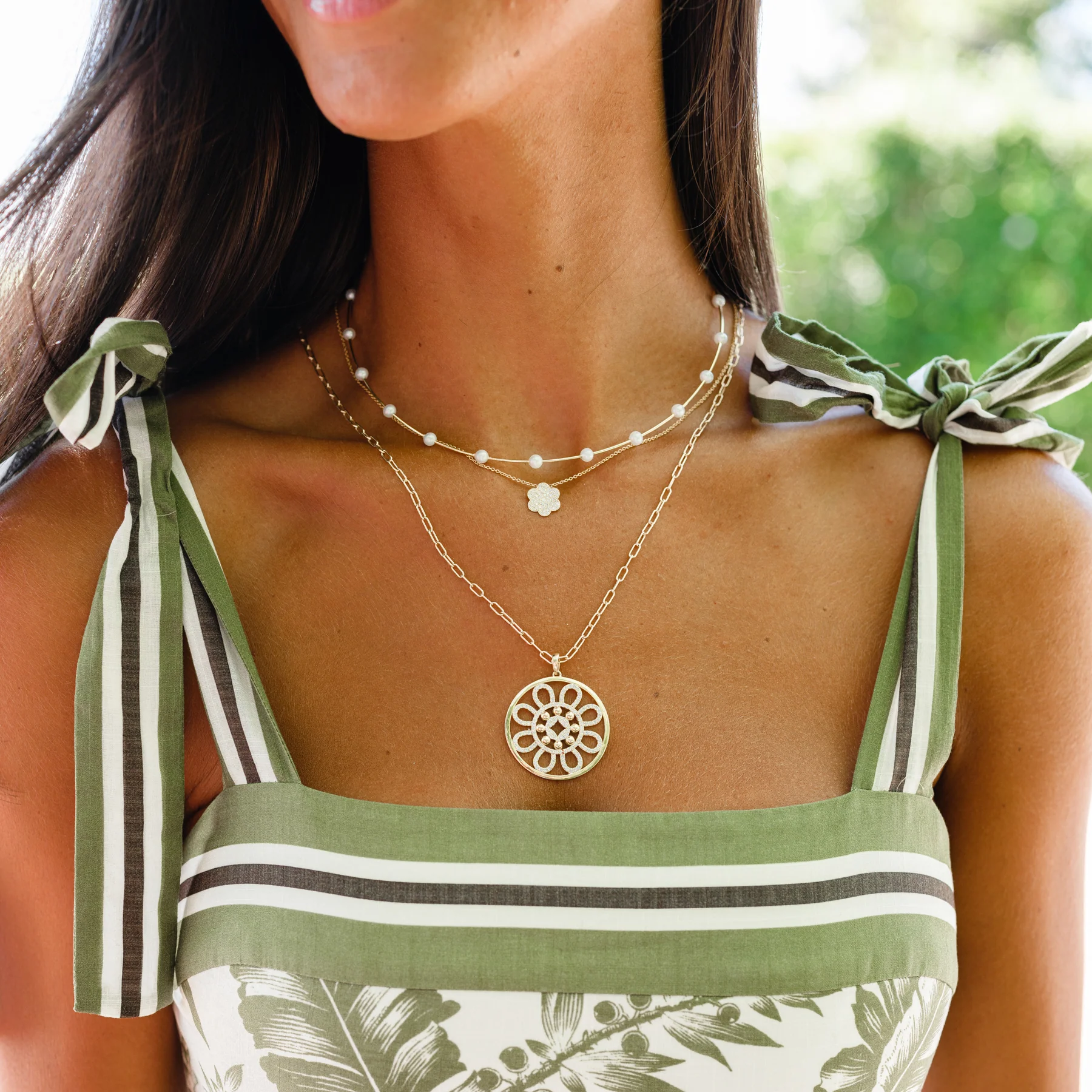 Pave Diamond Mosaic Pendant - Image 2