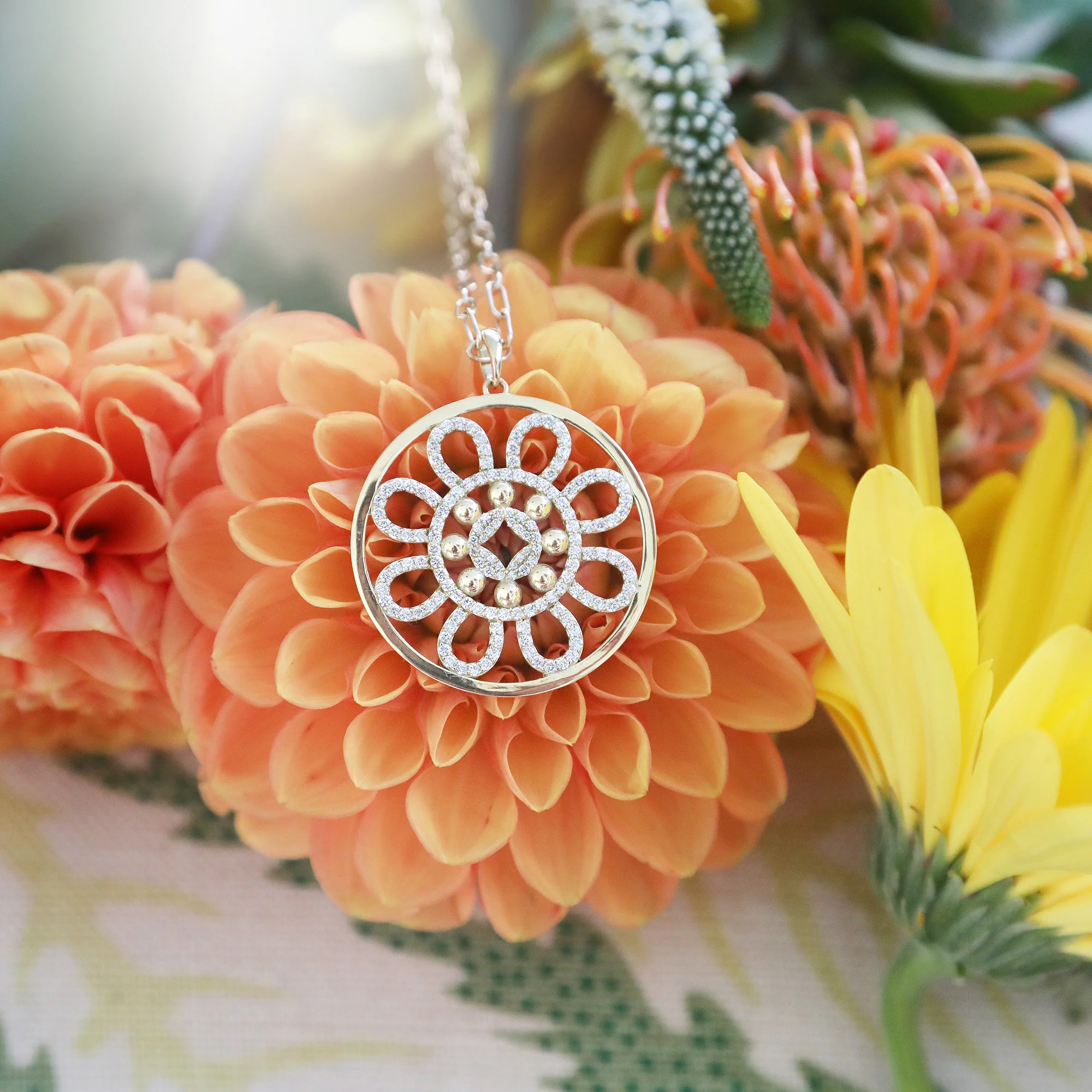 Pave Diamond Mosaic Pendant - Image 6