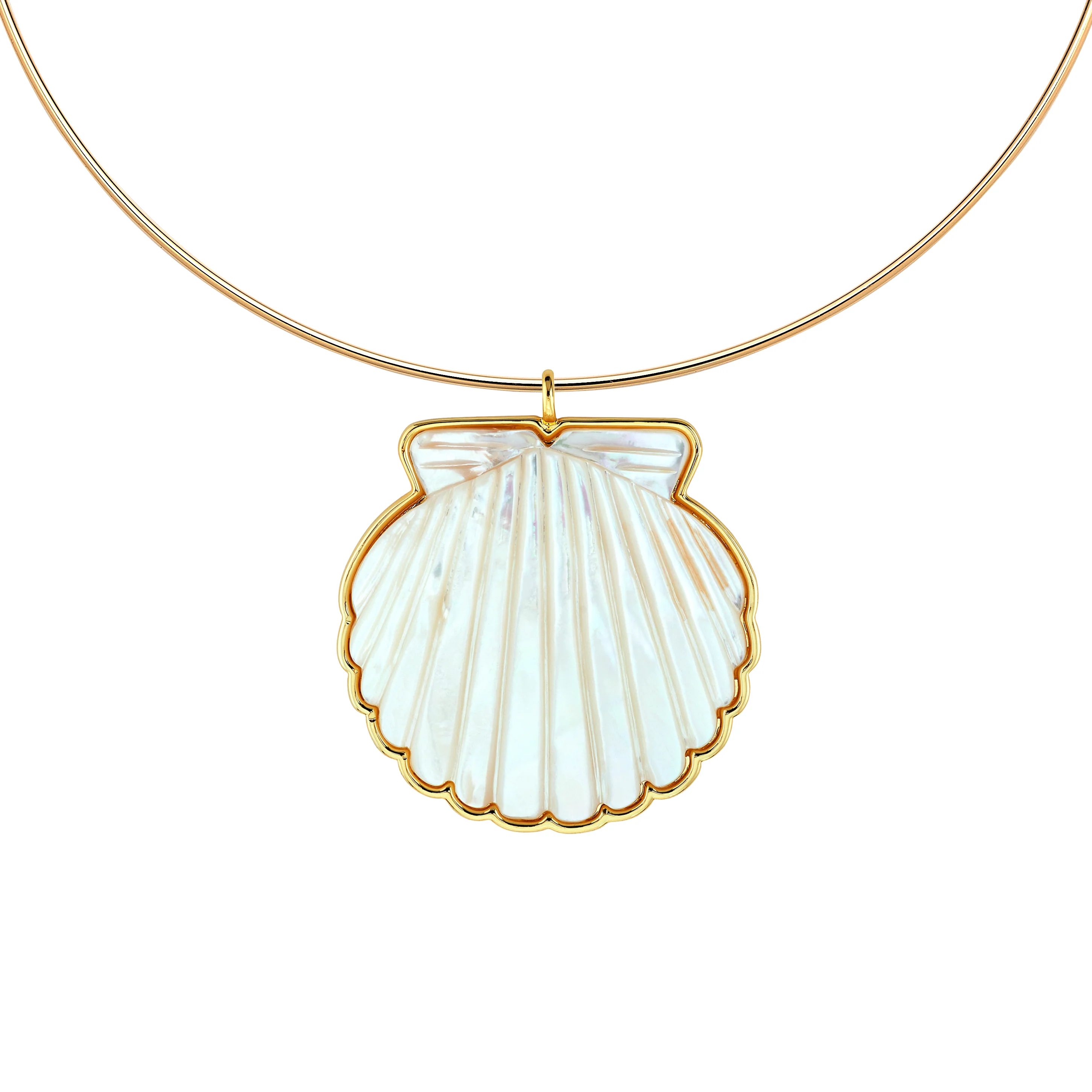 Scallop Shell Pendant + Neck Wire