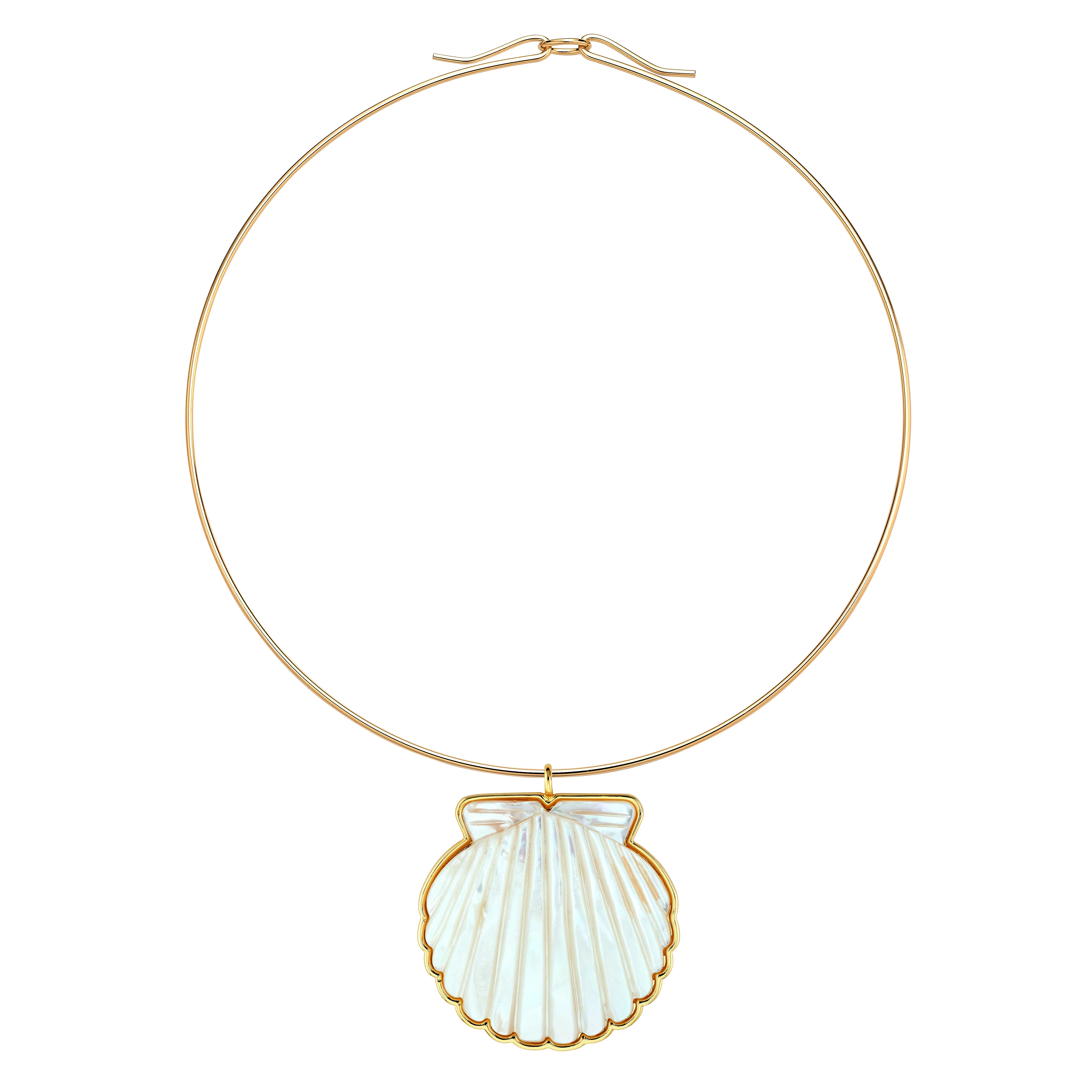 Scallop Shell Pendant + Neck Wire - Image 7
