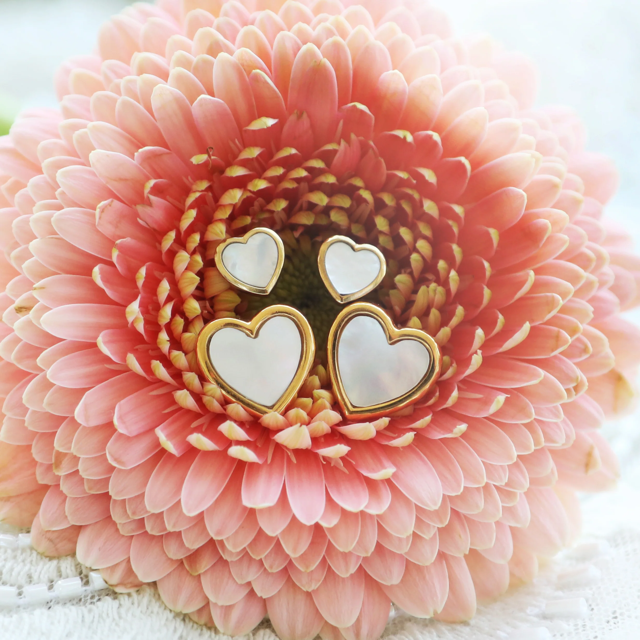 Petite Heart Stud - MOP - Image 4