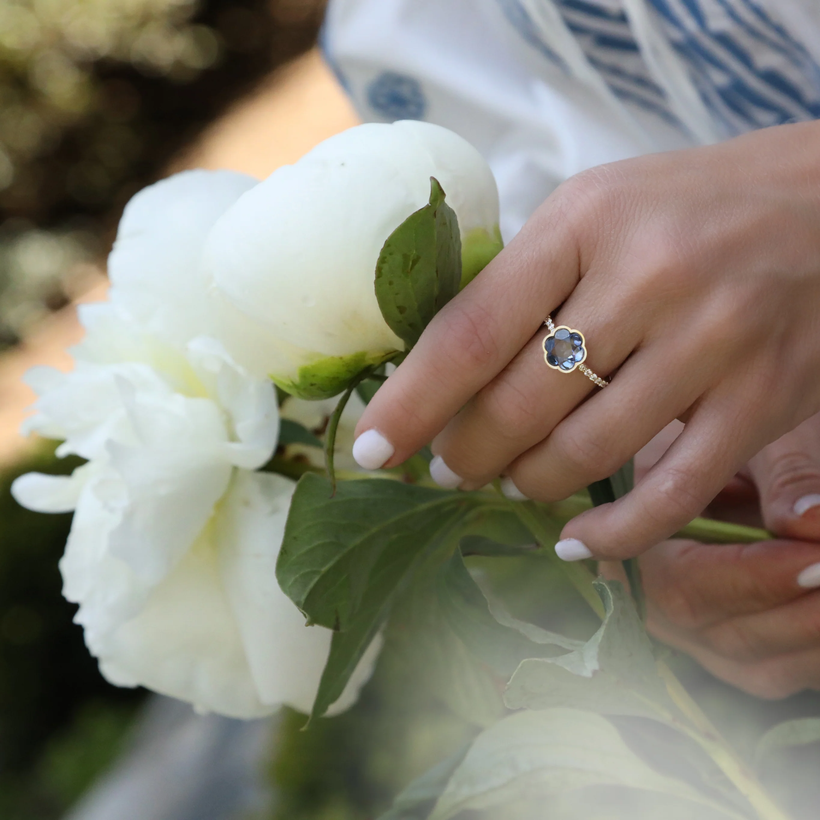 Sapphire Flower Ring - Image 2