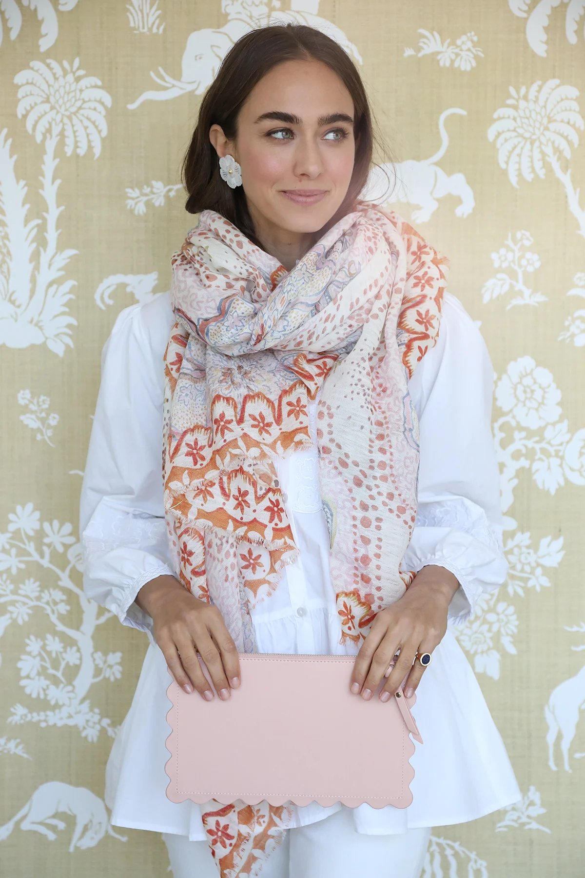 Terracotta Botanica Trellis Scarf - Image 3