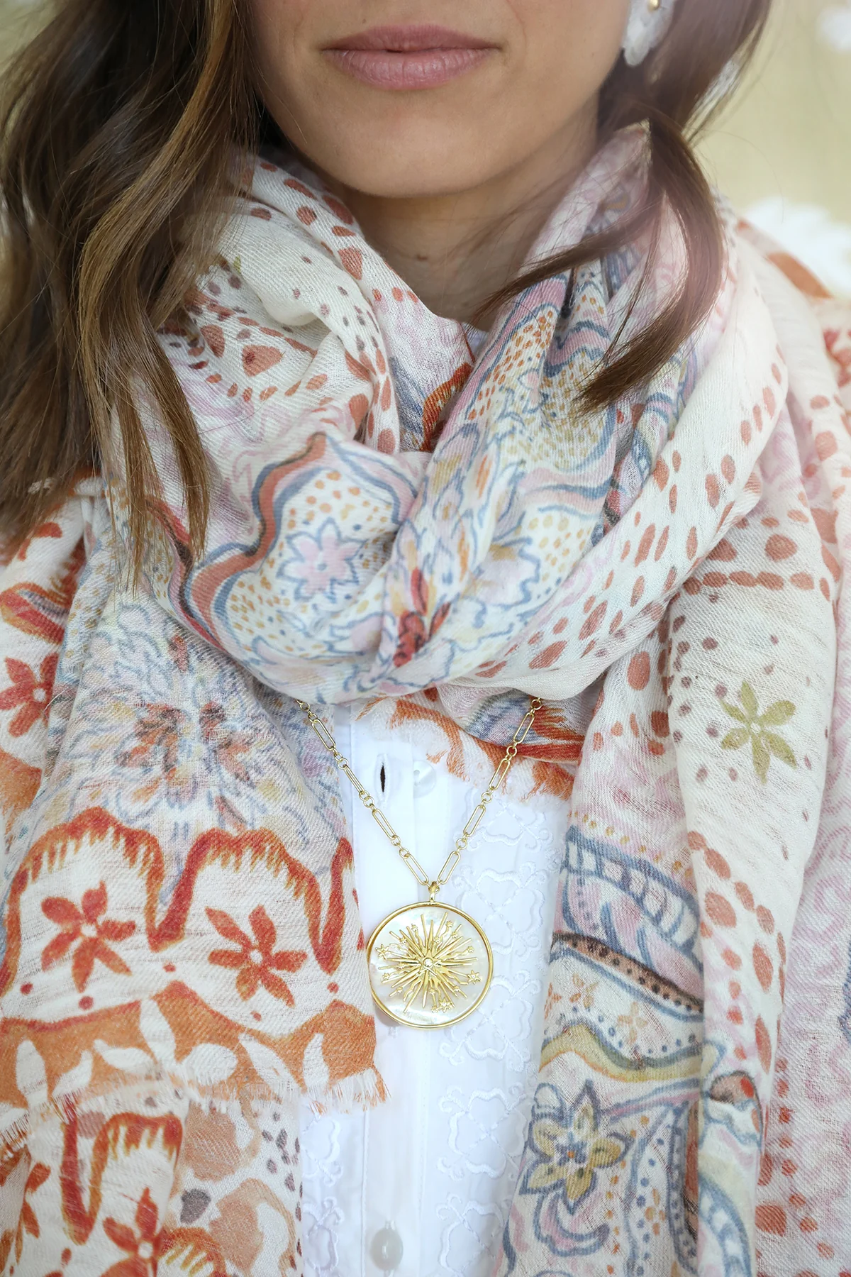 Terracotta Botanica Trellis Scarf - Image 4