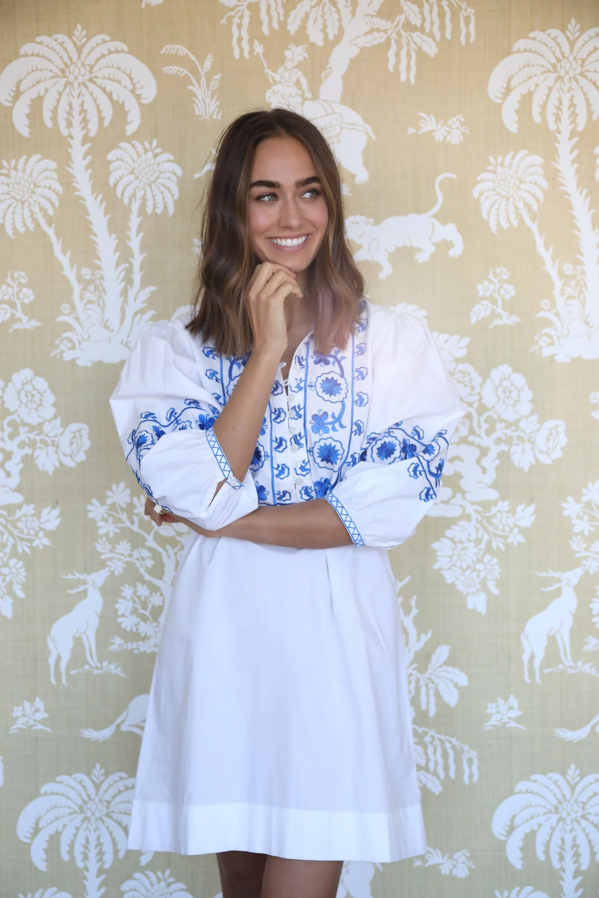 White Zoe Shirt Dress - Image 2